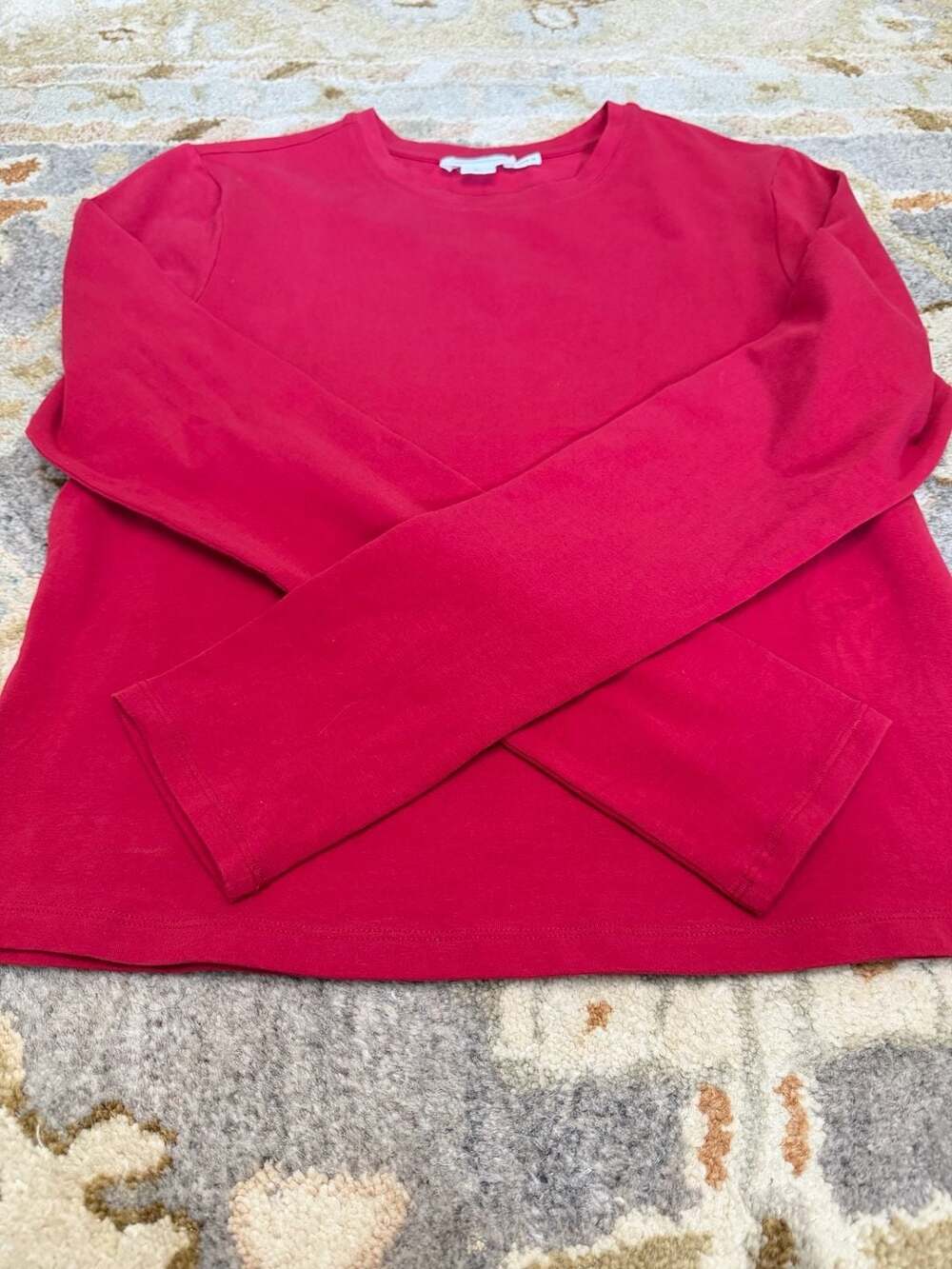 Good American Red Long Sleeve Crew Neck Tee GT0686 Size XL
